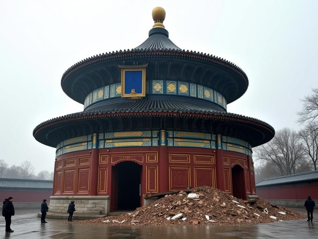 Historic Drum Tower in China Suffers Partial Roof Collapse